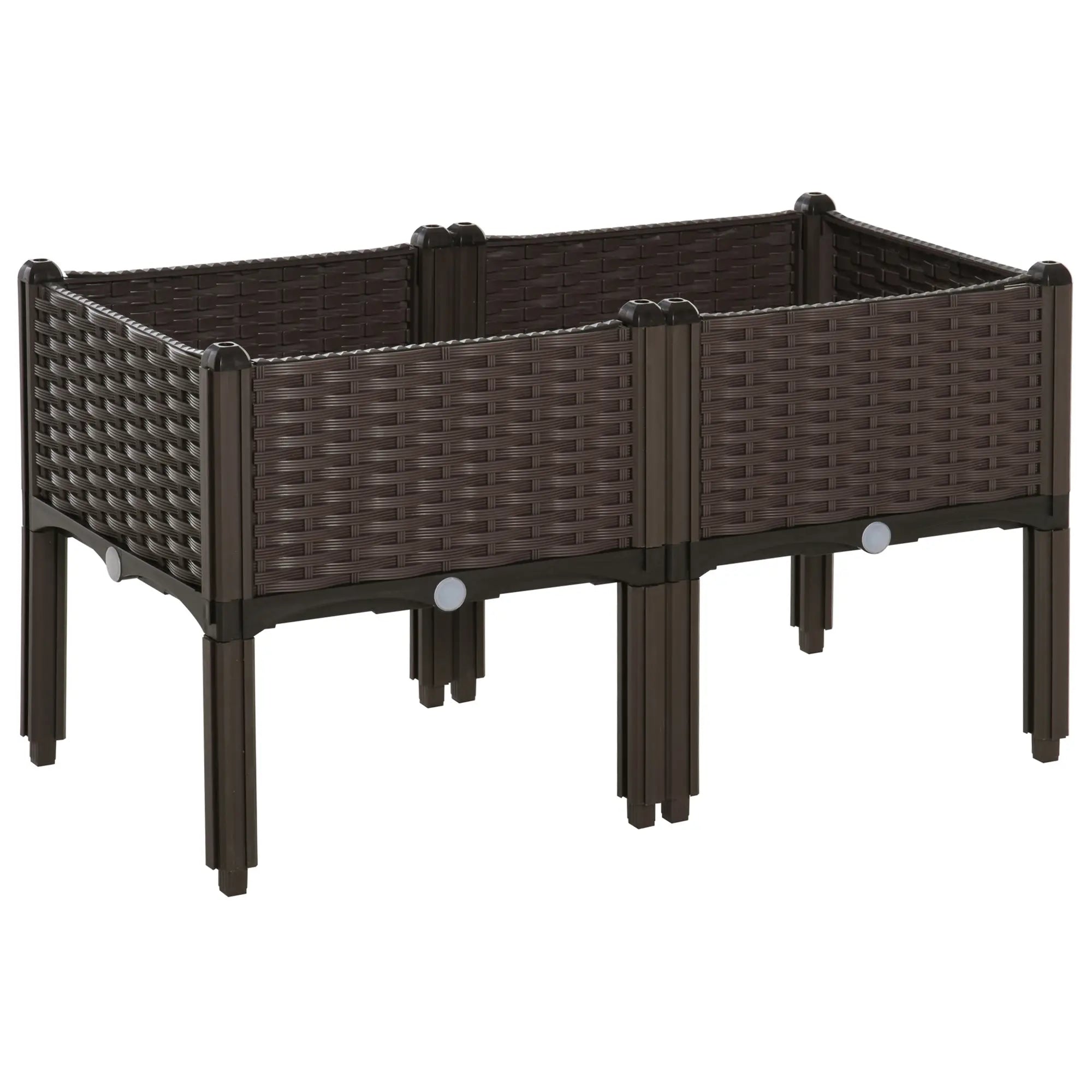 2-Piece Raised Garden Bed, PP Flower Bed, Stackable Vegetable Herb Grow Box Raised Garden Beds at Gallery Canada