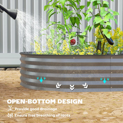 7' x 3' x 1' Galvanized Raised Garden Bed, Dark Grey Metal Planter Box, Dark Grey