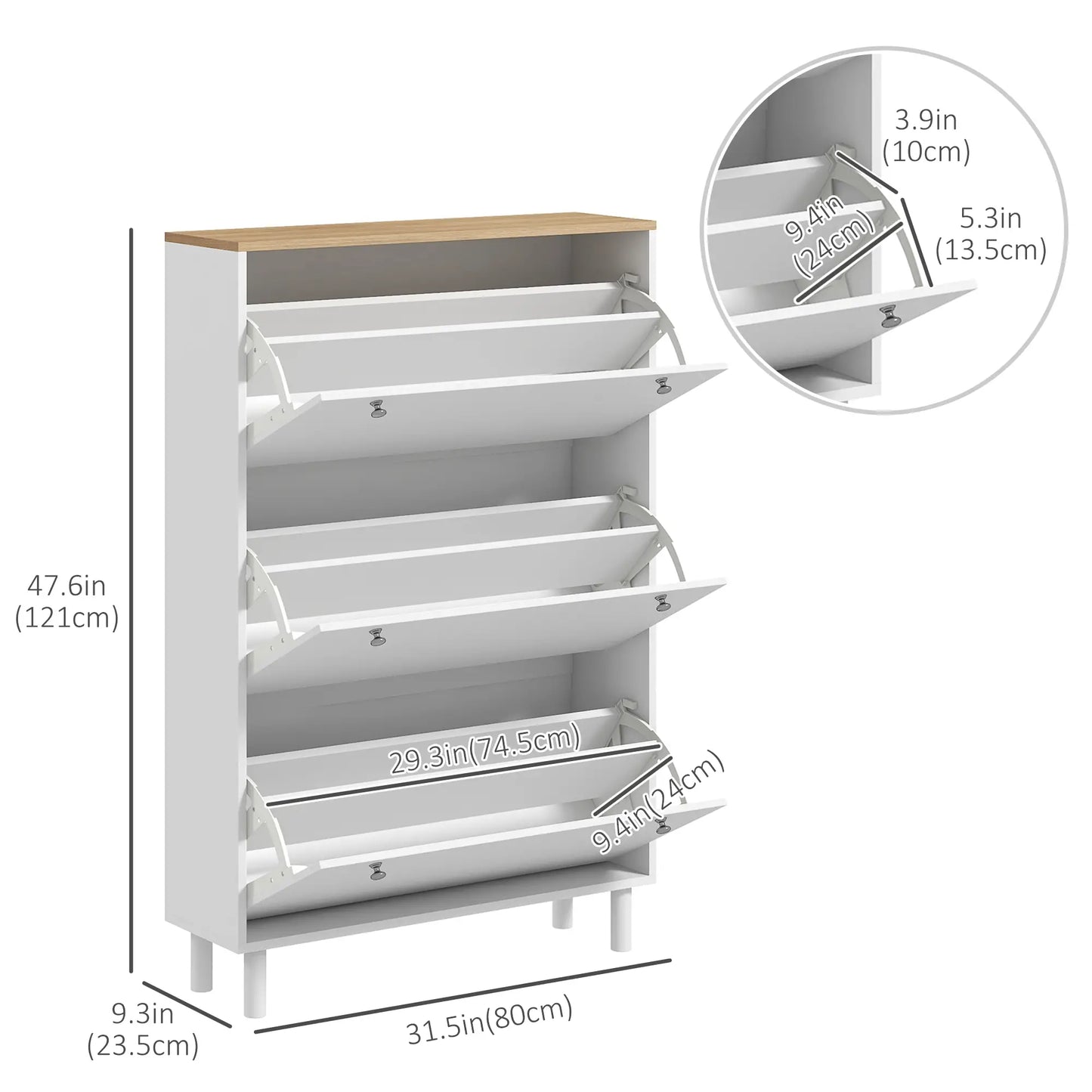 Shoe Storage, 3 Flip Drawers, Adjustable Shelves, 24 Pairs, White Shoe Storage Cabinets & Racks at Gallery Canada