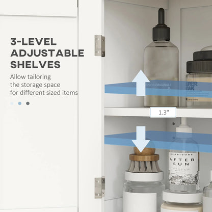 Bathroom Storage Cabinet, Modern Floor Cabinet, 4 Doors, 2 Shelves, White Freestanding Bathroom Cabinets at Gallery Canada