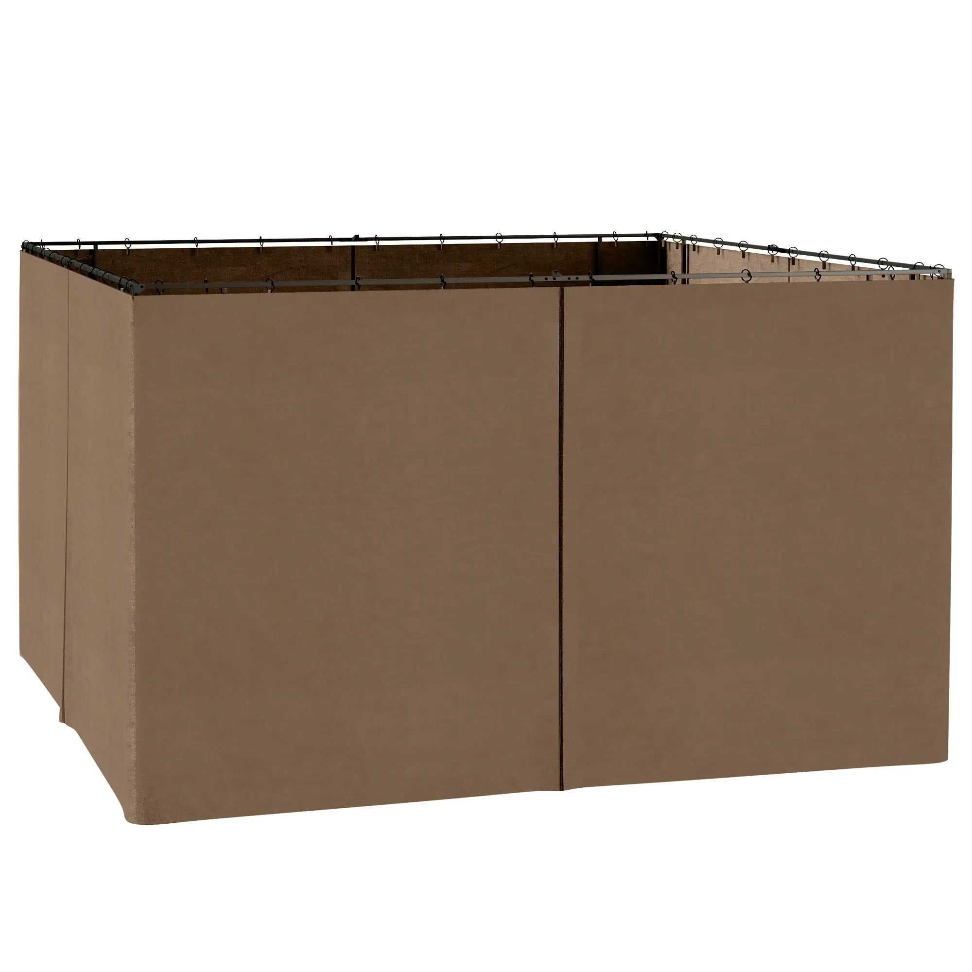 10' x 12' Gazebo Sidewall Set, 4 Panels, Hooks, C-Rings, Brown Gazebo Sidewalls Dark Brown at Gallery Canada