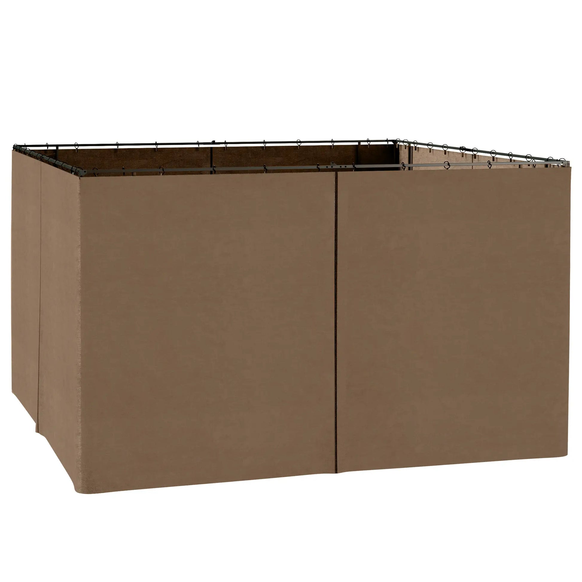 10' x 12' Gazebo Sidewall Set, 4 Panels, Hooks, C-Rings, Brown Gazebo Sidewalls Dark Brown at Gallery Canada