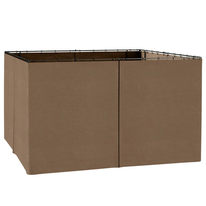 10' x 12' Gazebo Sidewall Set, 4 Panels, Hooks, C-Rings, Brown Gazebo Sidewalls Dark Brown at Gallery Canada