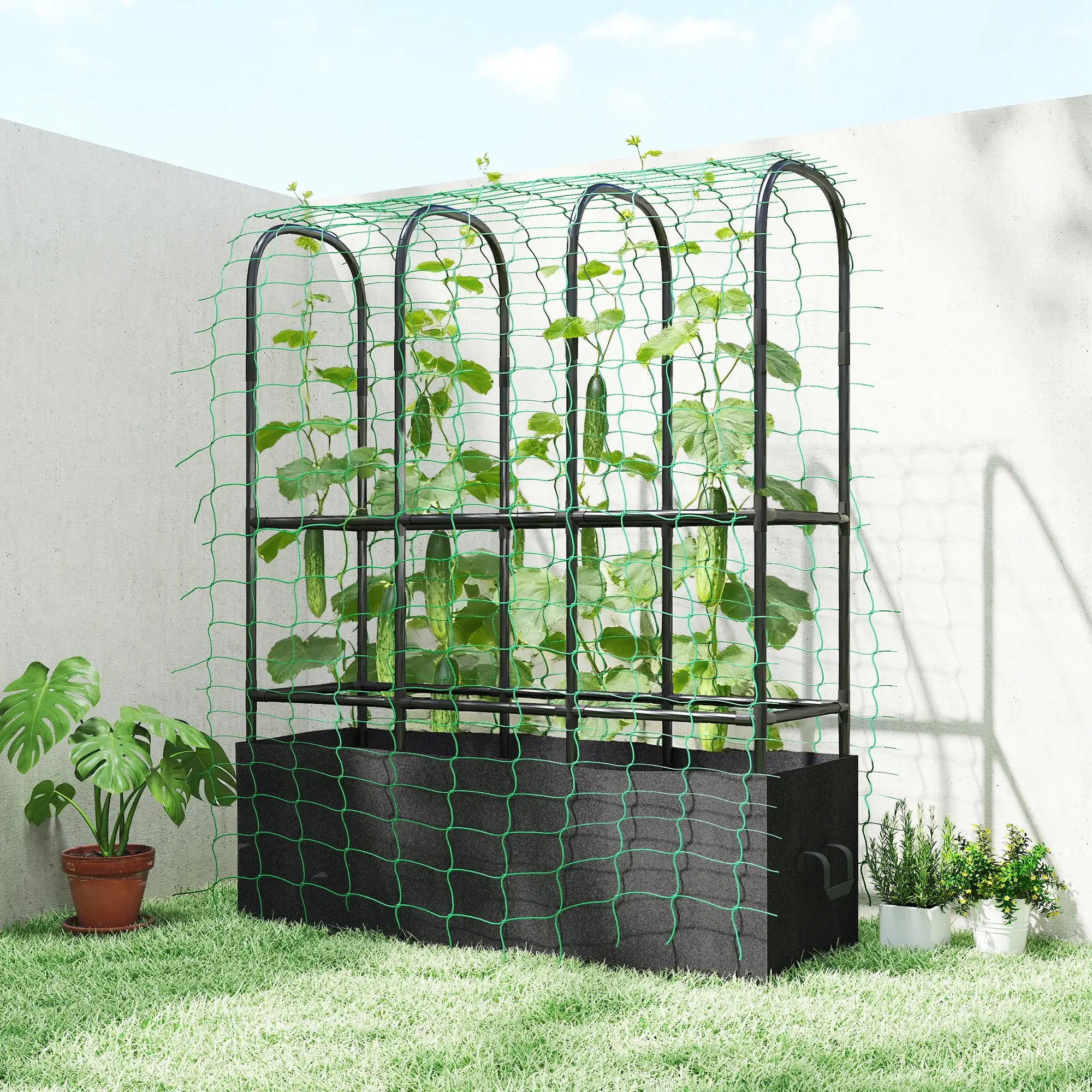 Raised Garden Bed With Trellis, Tomato Cage, 52.8 Gal Grow Bag Raised Garden Beds at Gallery Canada
