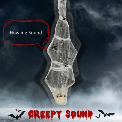 55.9 Inch Life Size Hanging Mummy with Spider Web, Animated, Motion Activated Halloween Decorations at Gallery Canada