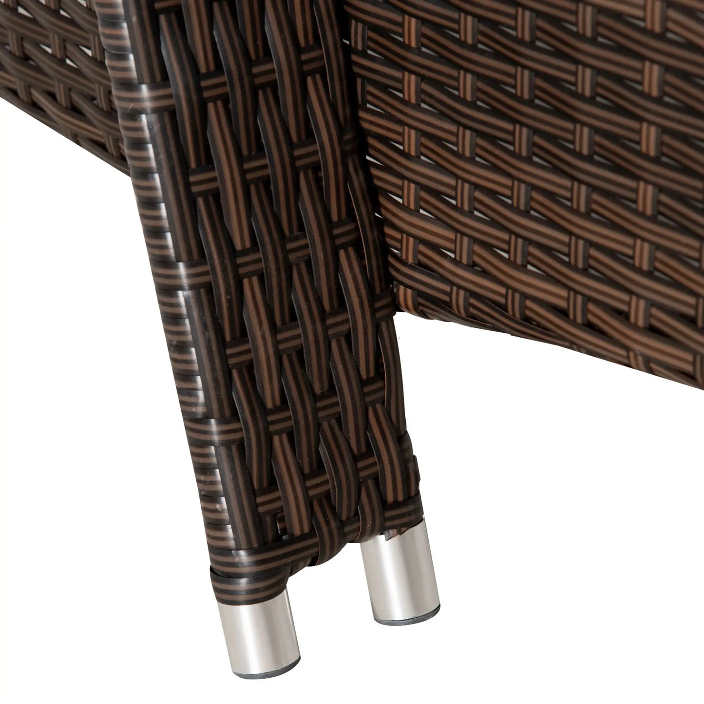 3-Piece Wicker Patio Lounger Set with Table, PE Rattan, Brown/Blue Chaise Loungers at Gallery Canada
