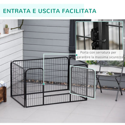 32"W 4-Panel Metal Dog Playpen, Indoor Outdoor Pet Fence, Black Houses, Kennels & Pens at Gallery Canada