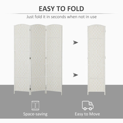 6ft Folding Room Divider, 3 Panel Wooden Partition, White Room Dividers at Gallery Canada