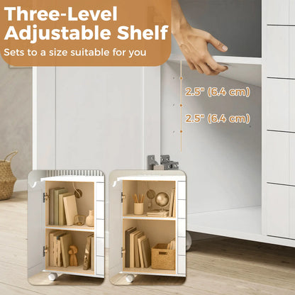 Mobile Lateral Filing Cabinet, 5 Drawers, Printer Stand, White Office Cabinets & Cupboards at Gallery Canada