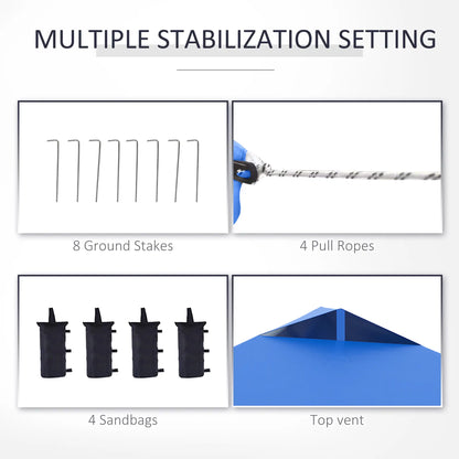 10' x 10' Pop Up Canopy Tent, Instant Sun Shelter, Blue Pop Up Canopies at Gallery Canada