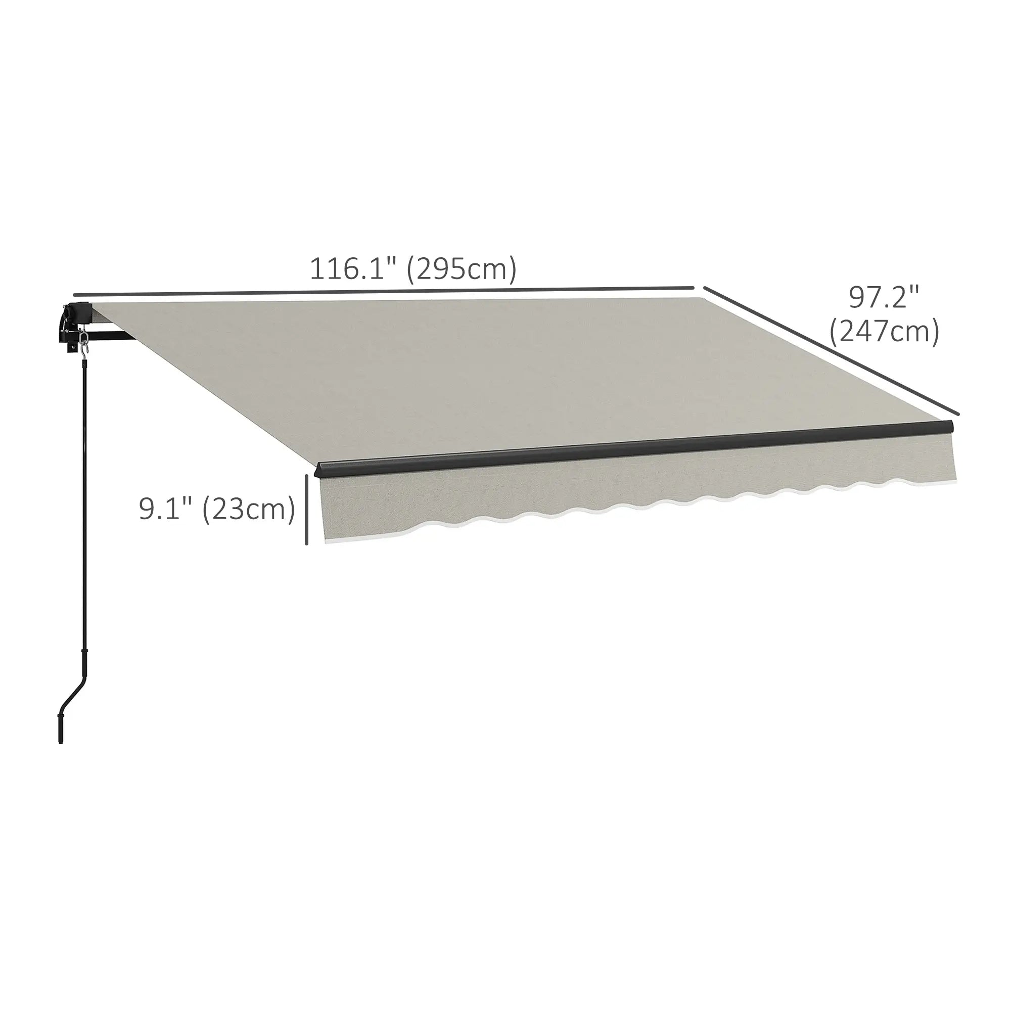 10' x 8' Retractable Awning, UV Resistant Sunshade, Light Grey Patio Awnings at Gallery Canada