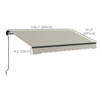 10' x 8' Retractable Awning, UV Resistant Sunshade, Light Grey Patio Awnings at Gallery Canada