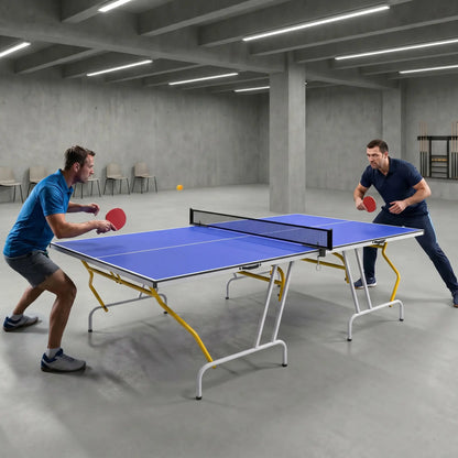 9' x 5' Full Size Table Tennis Table, Folding, Paddles, Balls, Blue Game Tables at Gallery Canada
