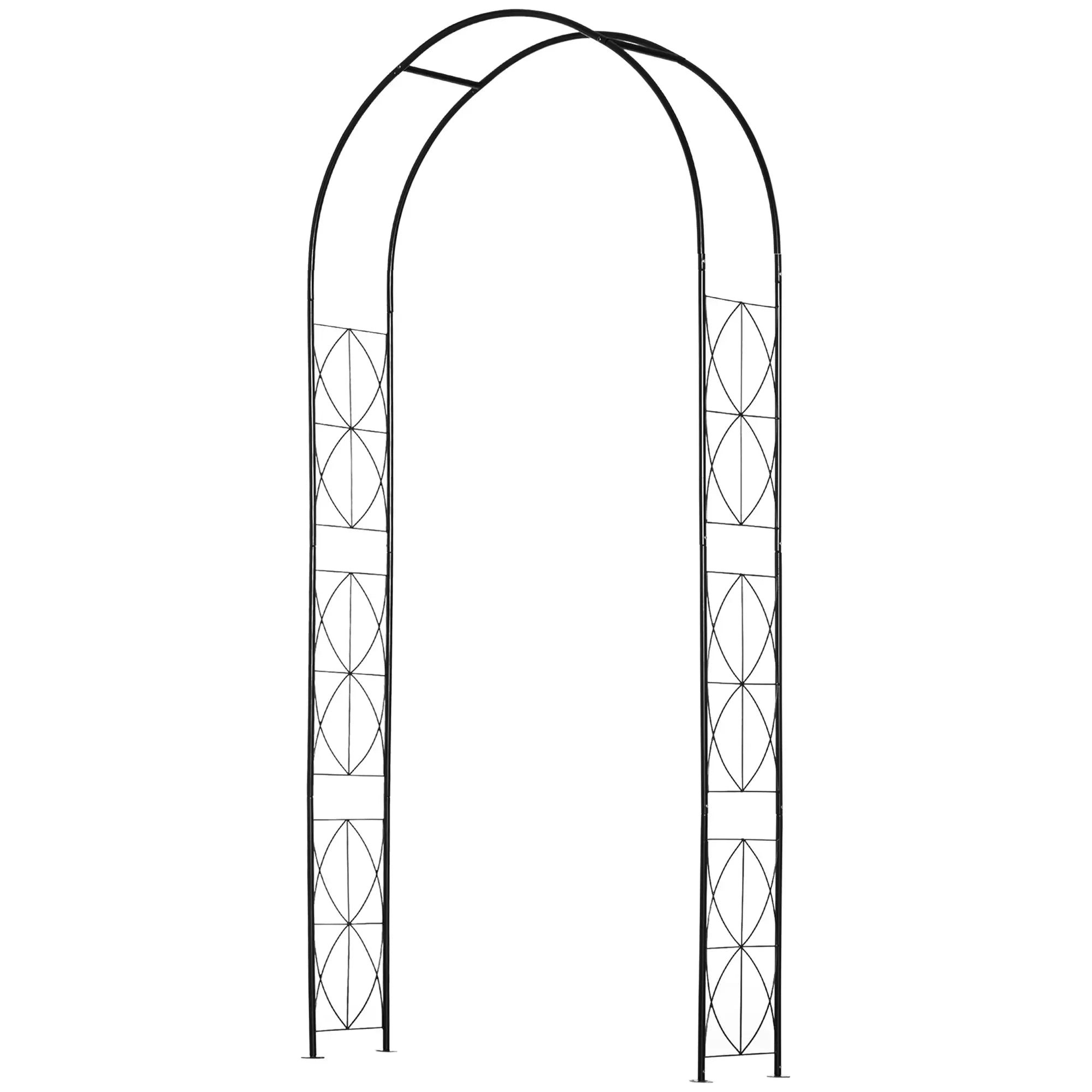 Vintage Garden Arch, 7.5FT Outdoor Metal Trellis, Black Garden Arches at Gallery Canada
