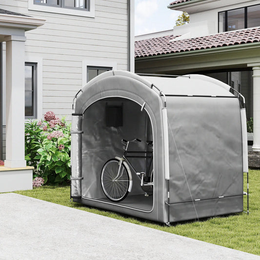 Portable Bike Storage Shed Tent, Waterproof 210D Oxford Fabric, Fits 3-4 Bicycles, Dark Grey Sheds Dark Grey at Gallery Canada