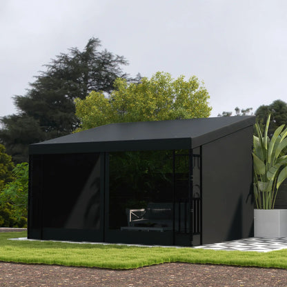 10' x 13' Wall Pergola, Outdoor Gazebo, UV Resistant, Dark Grey Pergolas at Gallery Canada