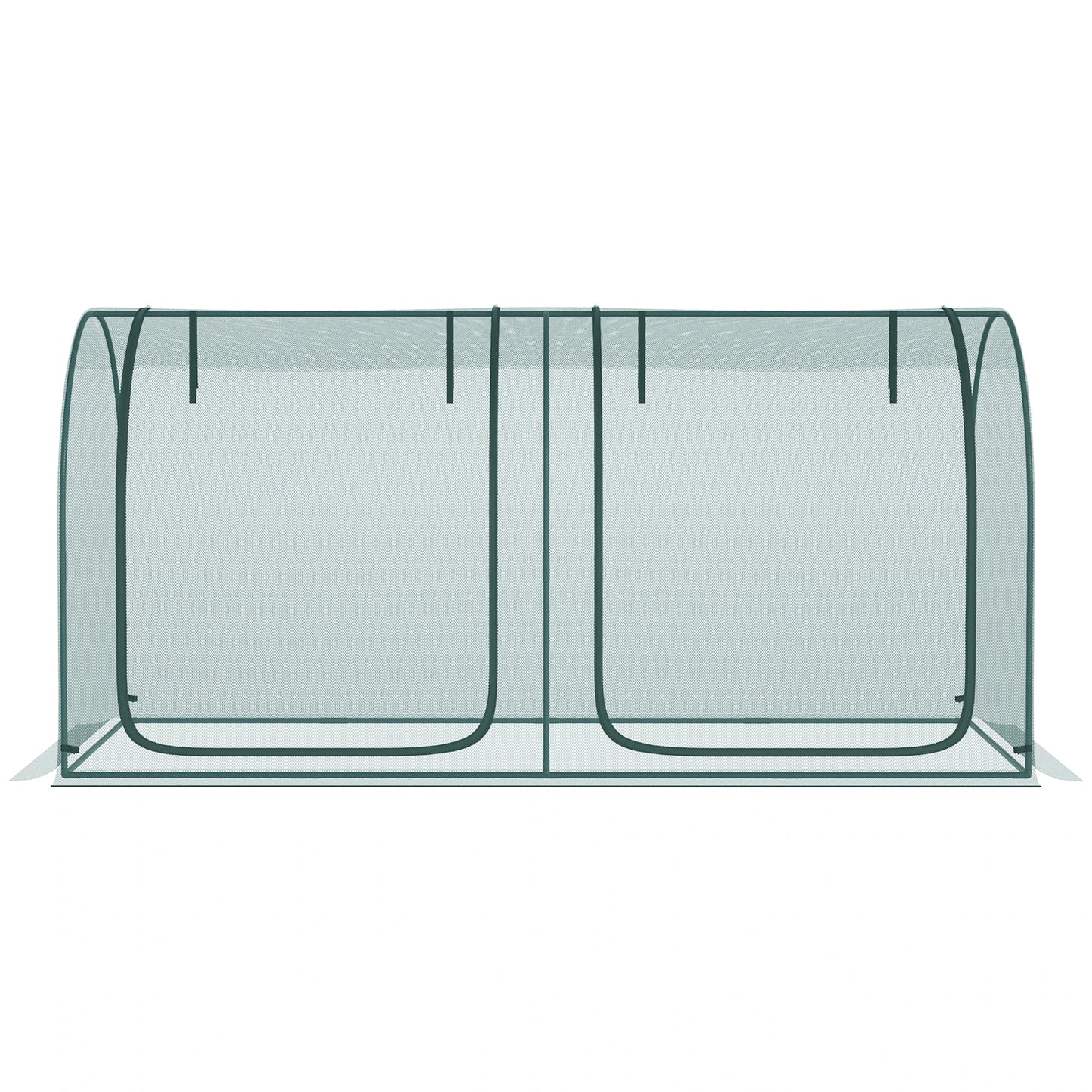 8' x 4' Crop Cage, Plant Protection Tent, 2 Zippered Doors, 4 Stakes, Dark Green Walk In Greenhouses at Gallery Canada