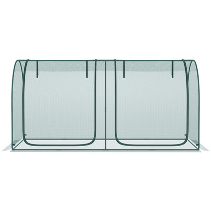 8' x 4' Crop Cage, Plant Protection Tent, 2 Zippered Doors, 4 Stakes, Dark Green Walk In Greenhouses at Gallery Canada