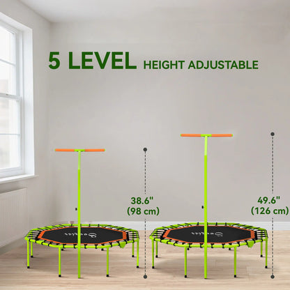 50" Foldable Mini Trampoline, Fitness Rebounder, Adjustable Handle Bar Trampolines at Gallery Canada