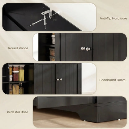 44" Modern Kitchen Cabinet with Drawer, Adjustable Shelves, Black Bar Cabinets at Gallery Canada