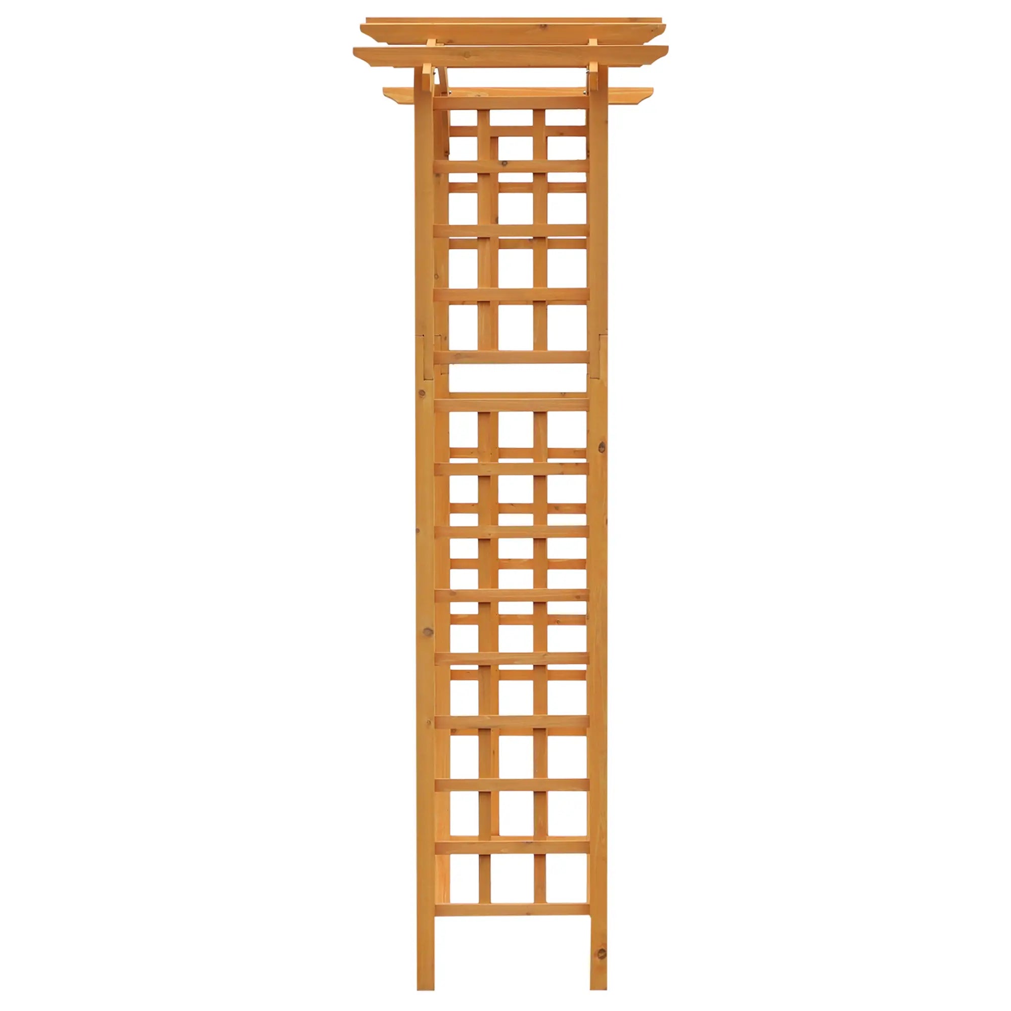 7.5FT Wood Garden Arch Trellis, Round Pergola Arbor, Yellow Garden Arches at Gallery Canada
