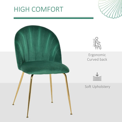Modern Dining Chairs Set of 2, Upholstered, Gold Metal Legs, Green Bar Stools at Gallery Canada