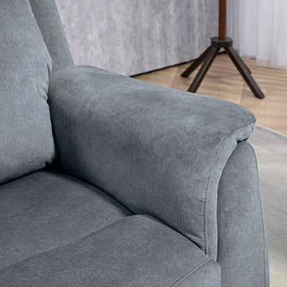 Manual Recliner Chair with Vibration Massage, Reclining Chair for Living Room with Side Pockets, Dark Grey Sofas & Reclining Chairs at Gallery Canada