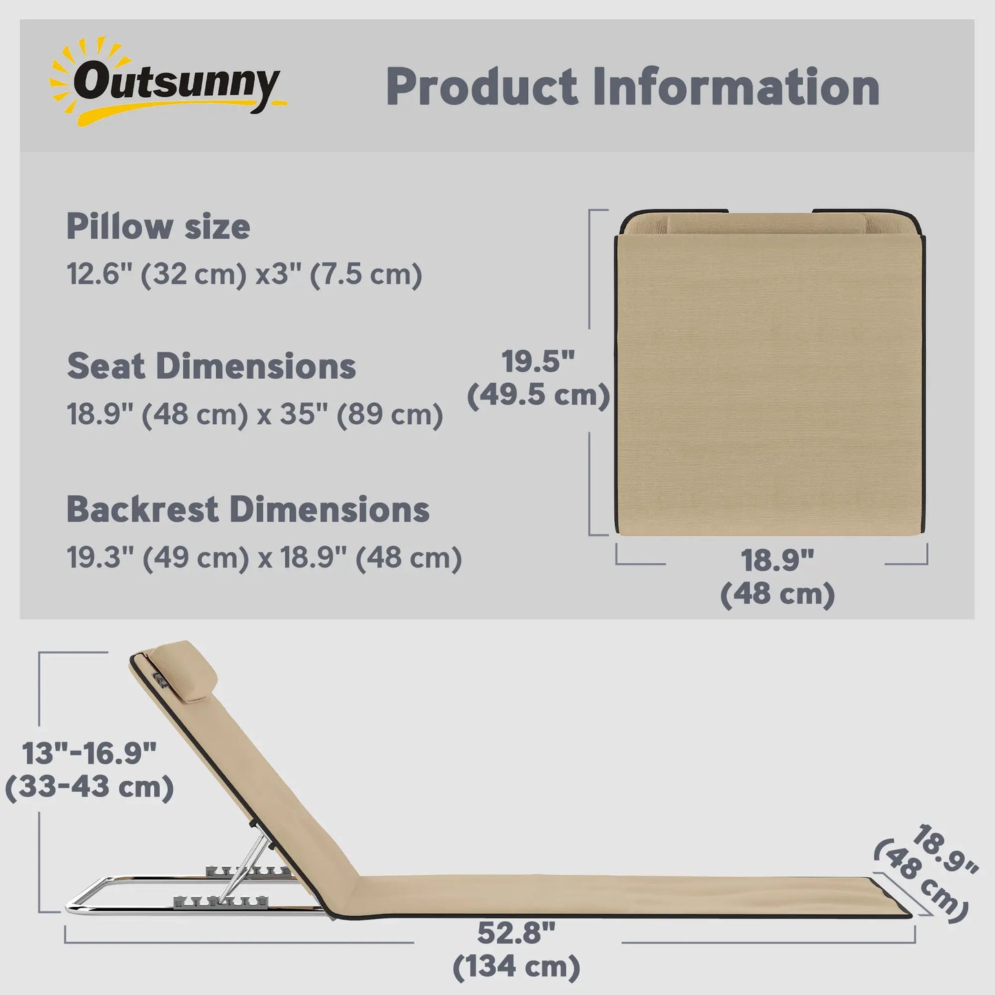 Beach Lounge Chair Set, 2 Pieces, Folding Chaise, Beige Beach Accessories at Gallery Canada