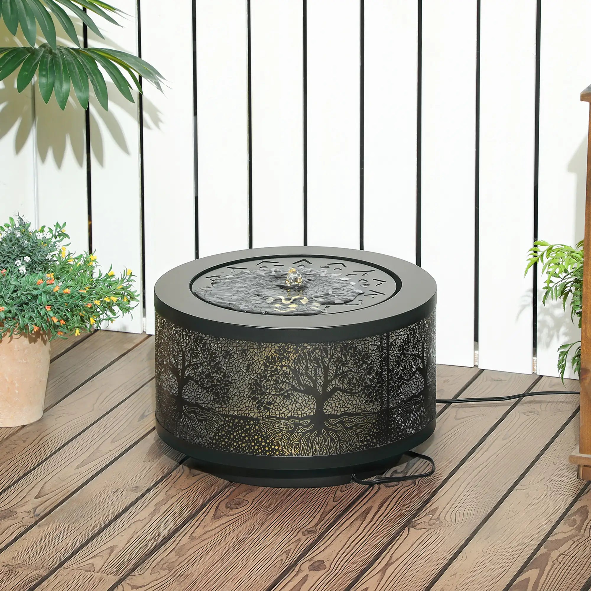 Outdoor Water Fountain with LED Lights, 10