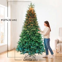 Sapin de Noël de 9 pieds, Frasier Grande Fir, conception à charnières, LEDs, télécommande, minuterie