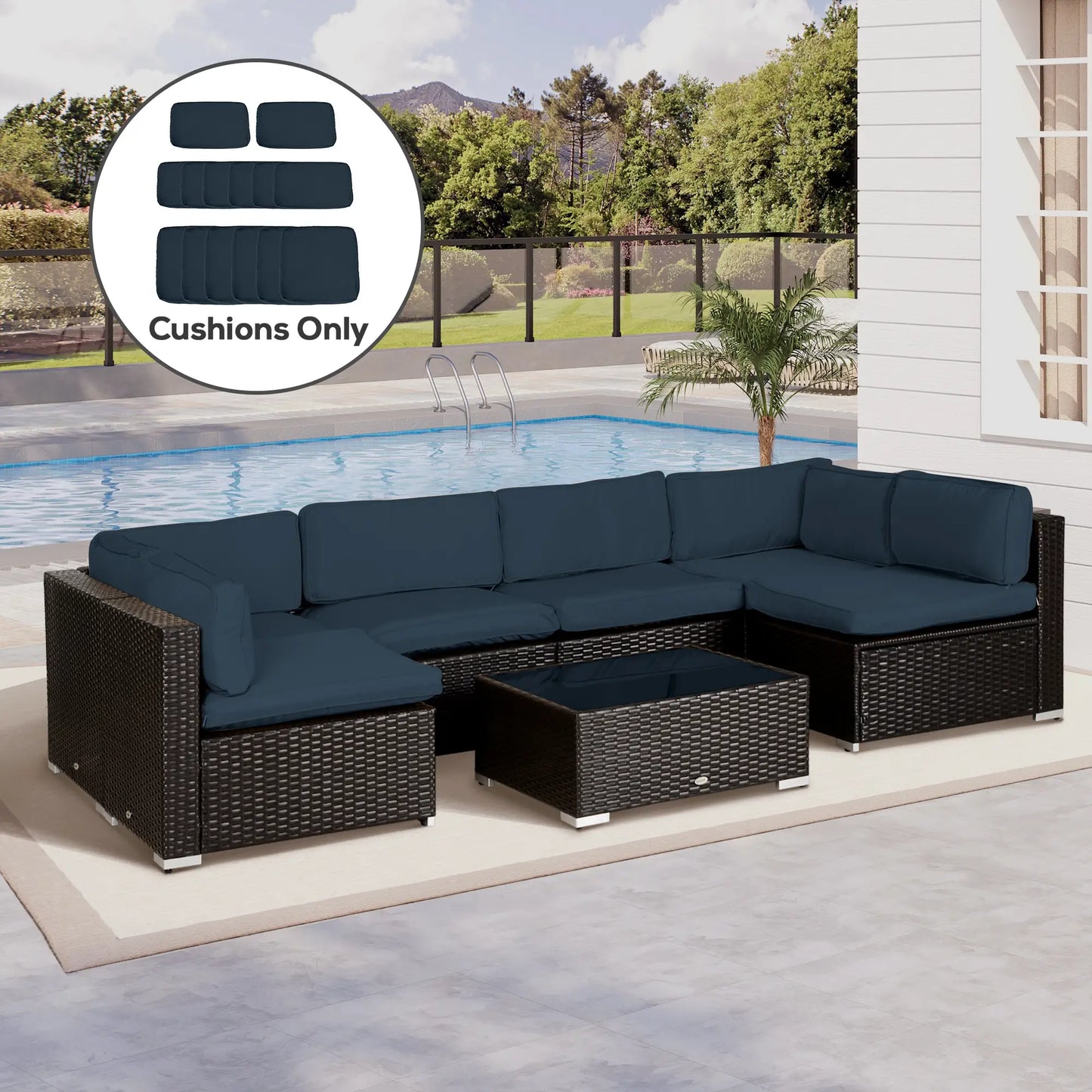 Outdoor Rattan Sofa Set Cushion Cover, Polyester, No Cushion Patio Chair Cushions at Gallery Canada