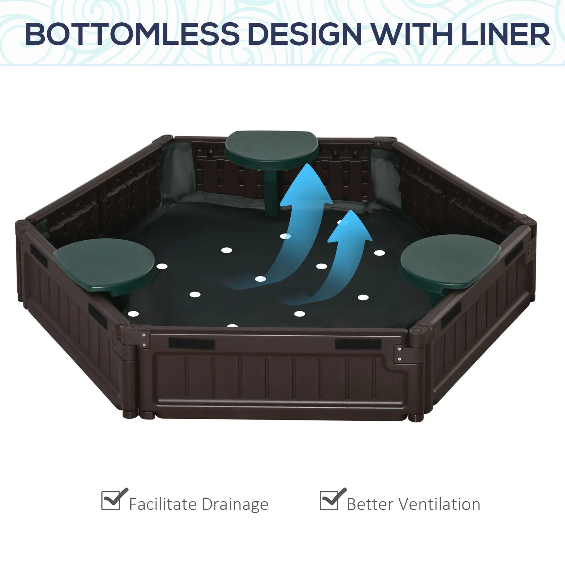 DIY Kids Sandbox with Waterproof Cover, Sand Playset, 3-12 Years, Brown Sandboxes & Accessories at Gallery Canada