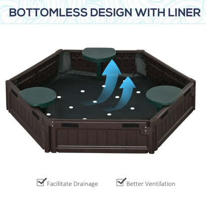 DIY Kids Sandbox with Waterproof Cover, Sand Playset, 3-12 Years, Brown Sandboxes & Accessories at Gallery Canada