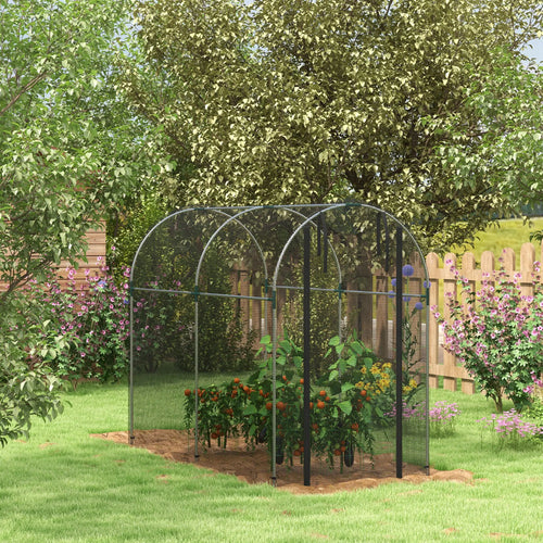Galvanized Steel Crop Cage, Plant Protection Tent, 4' x 8', Black