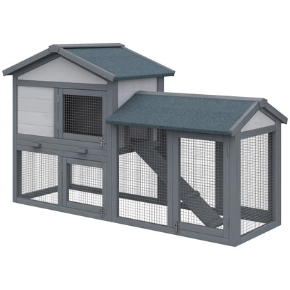 Wood Rabbit Hutch, Bunny Cage, Small Animal House, Dark Grey Rabbit Hutch at Gallery Canada