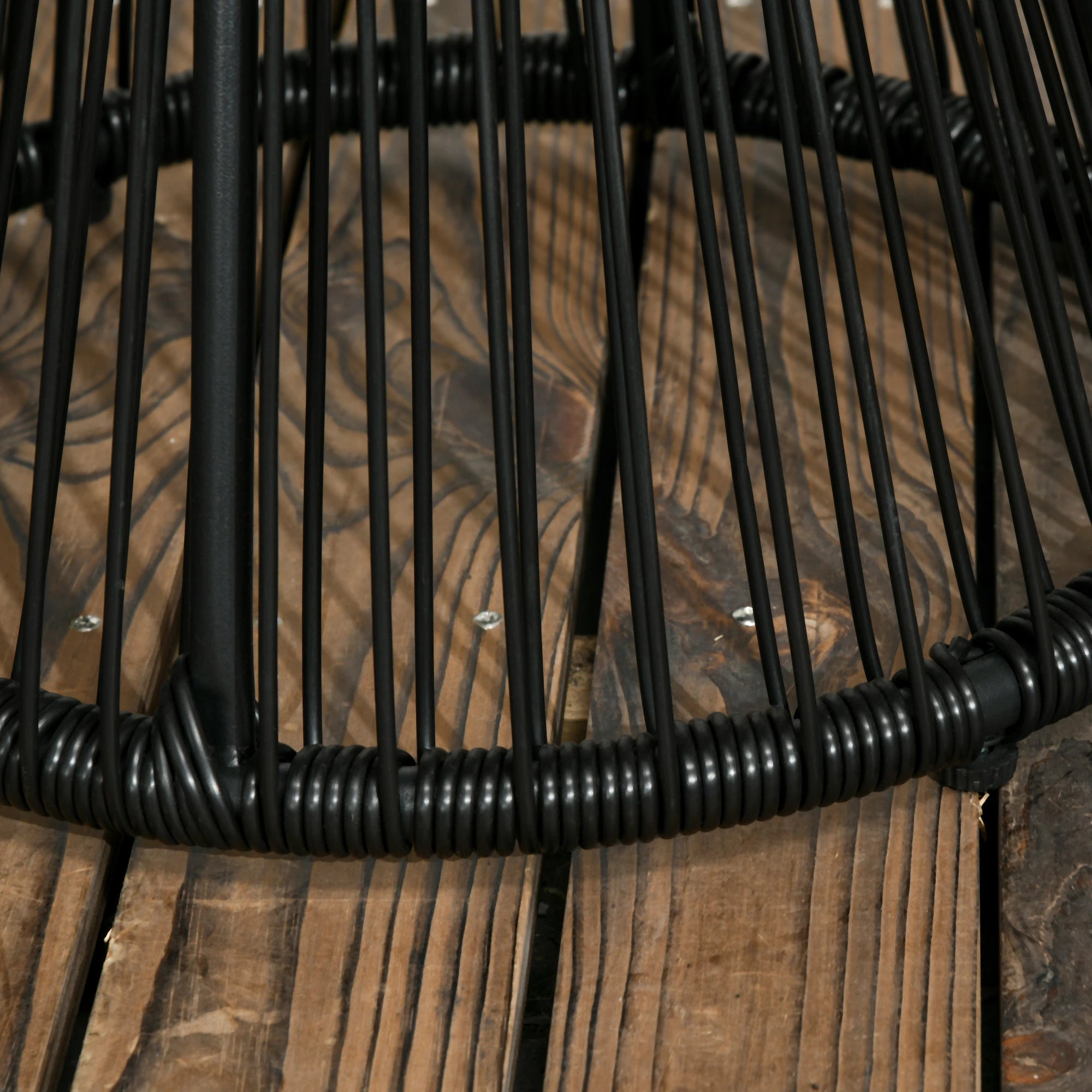 Round Rattan End Table, Hollow Drum Design, Glass Top, Black Patio Side Tables at Gallery Canada