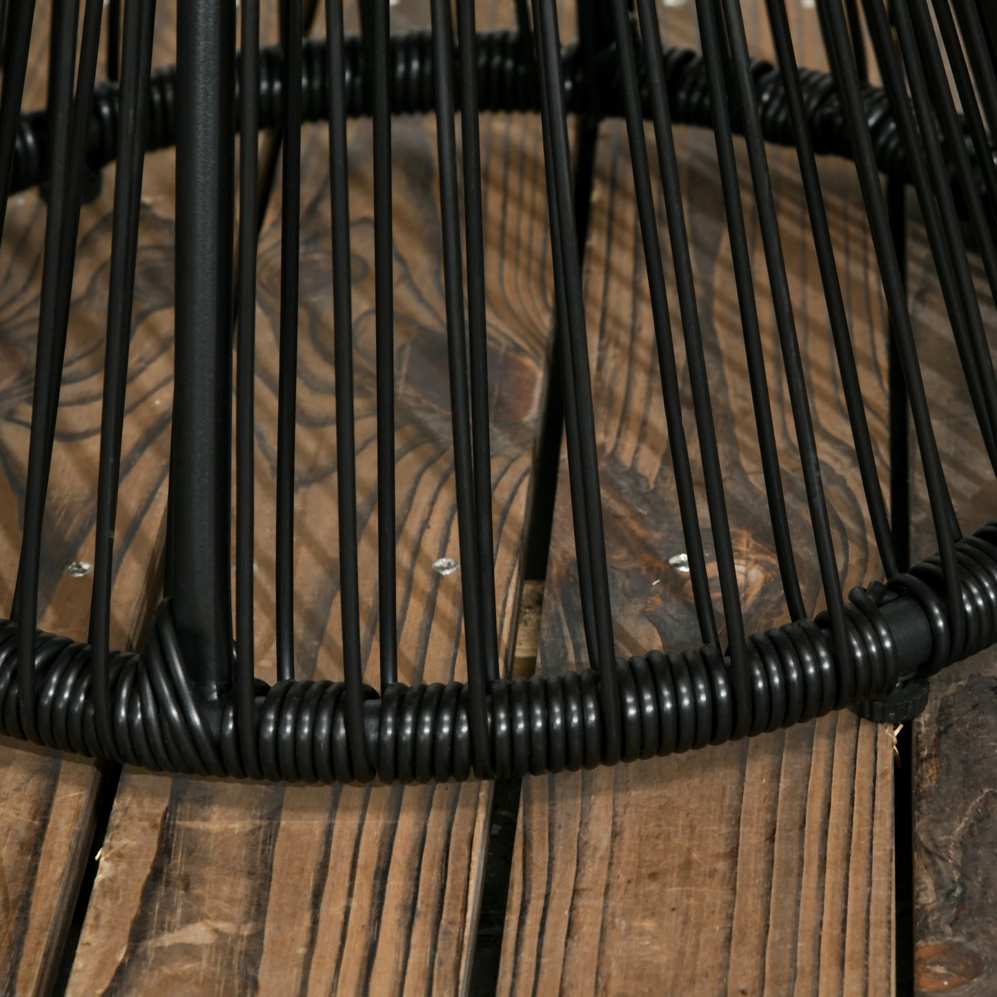 Round Rattan End Table, Hollow Drum Design, Glass Top, Black Patio Side Tables at Gallery Canada