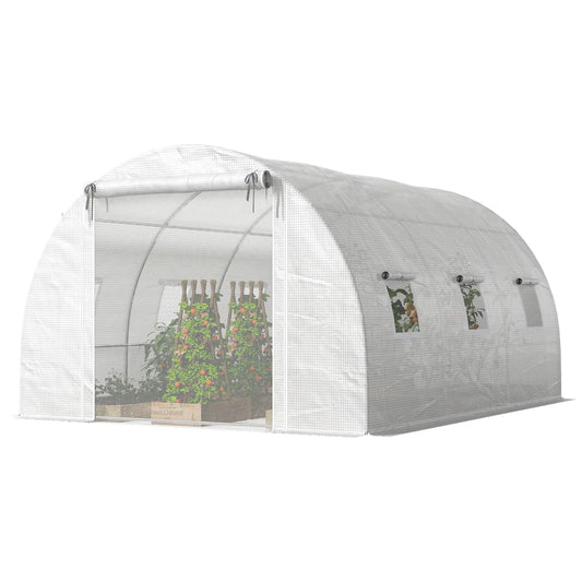 Walk-In Tunnel Greenhouse, 13'x9.8'x6.6', White Tunnel Greenhouses White, Silver at Gallery Canada