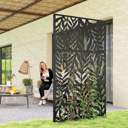 Metal Outdoor Privacy Screen, 72" x 38", Black Side Awnings at Gallery Canada