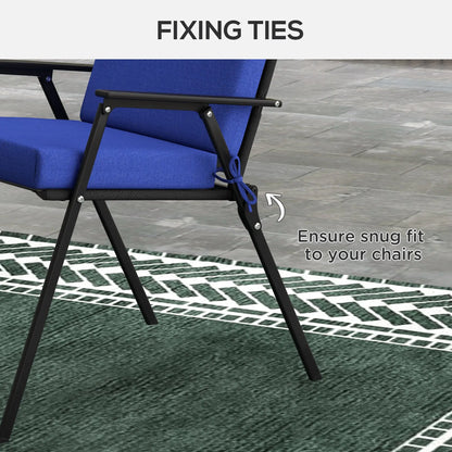 Outdoor Cushions Set of 2, Dining Chair Seat Cushions with Back, Navy Patio Chair Cushions at Gallery Canada