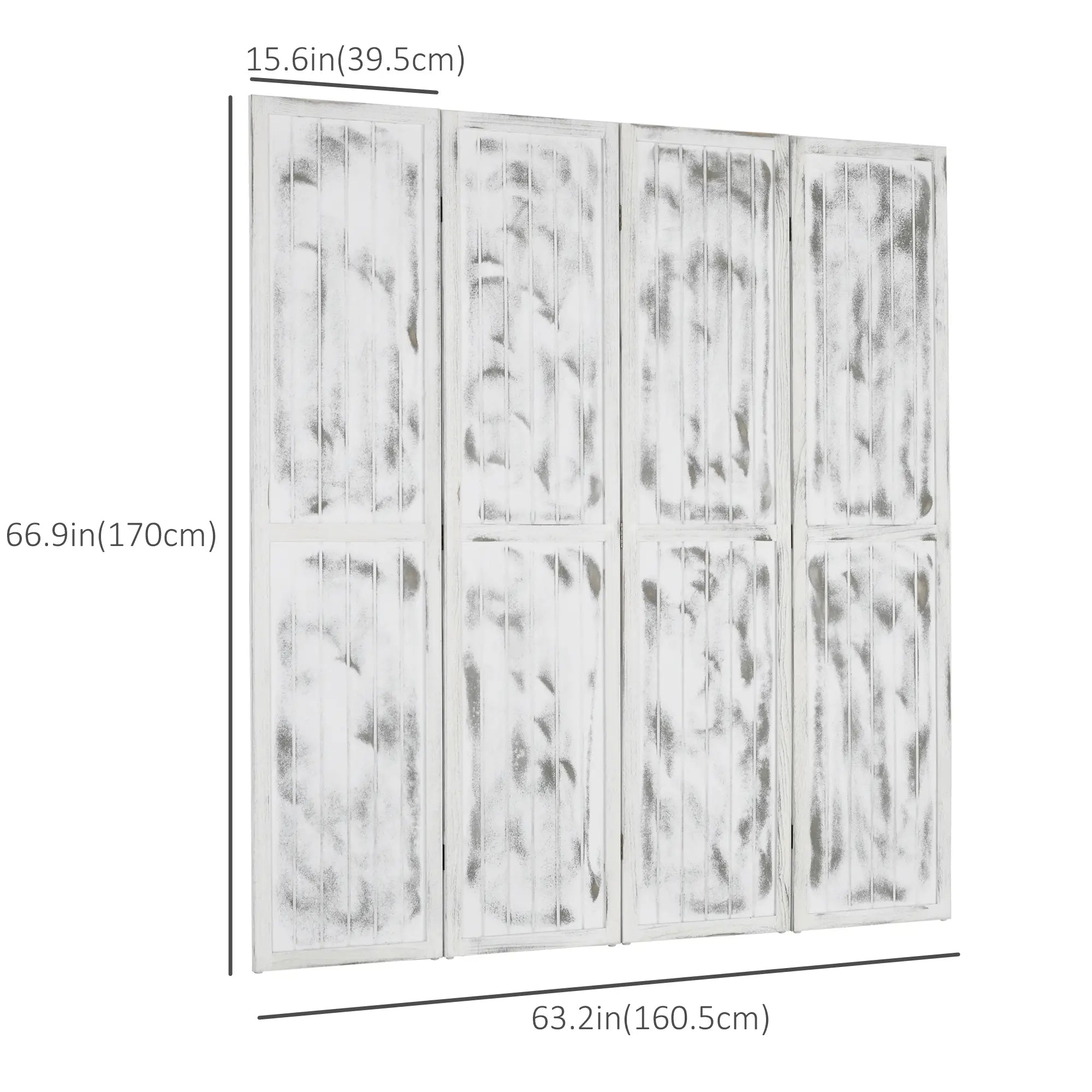 Foldable Screen Divider, 5.5' Rustic, Indoor Bedroom Office, White Room Dividers at Gallery Canada