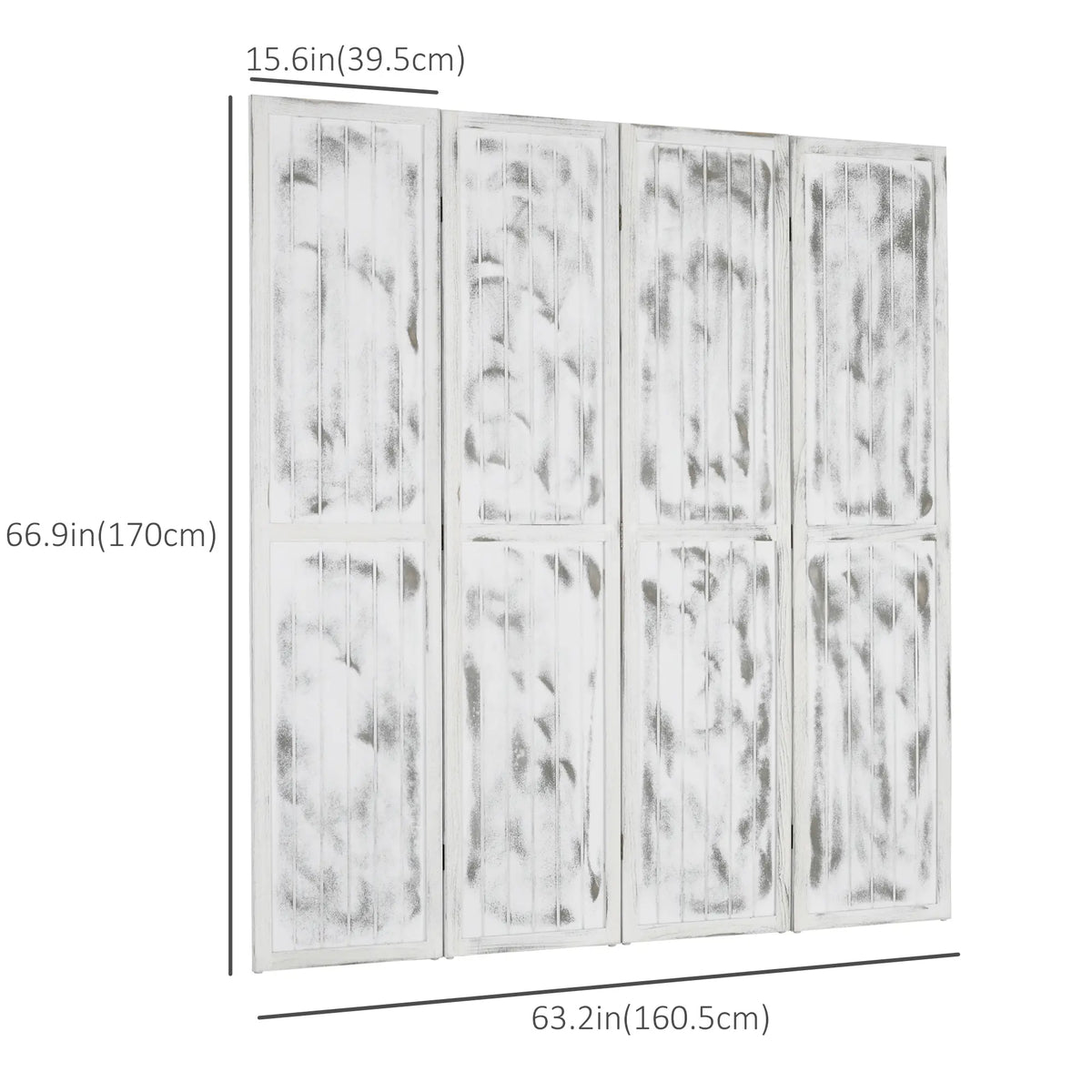 Foldable Screen Divider, 5.5' Rustic, Indoor Bedroom Office, White Room Dividers at Gallery Canada