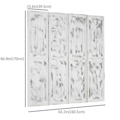 Foldable Screen Divider, 5.5' Rustic, Indoor Bedroom Office, White Room Dividers at Gallery Canada