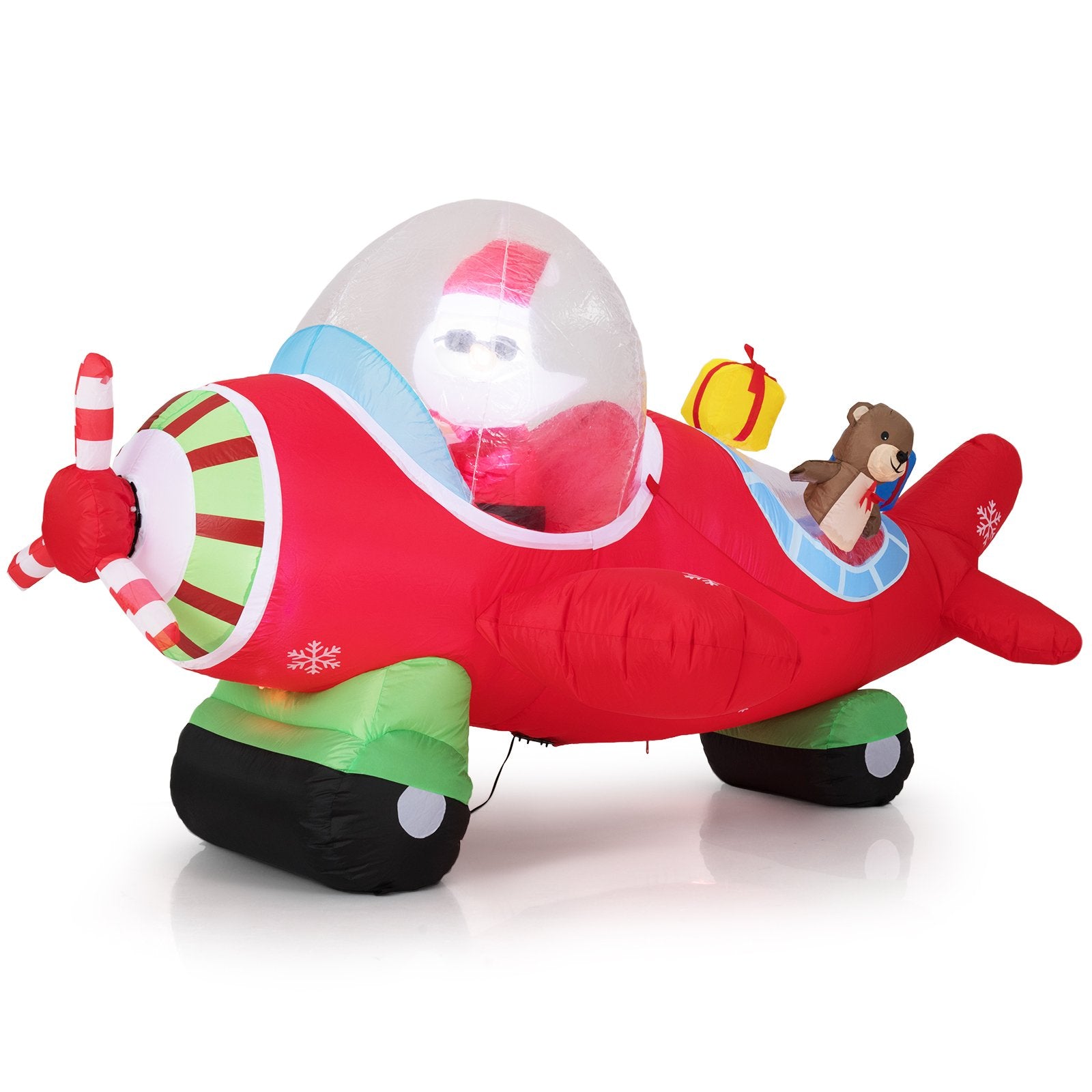 7.2 Feet Christmas Inflatables Airplane with Gift Boxes and Built-in LED Lights Christmas Inflatables Options at Gallery Canada