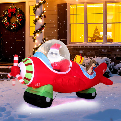 7.2 Feet Christmas Inflatable Airplane With Gift Boxes, LED Lights Christmas Inflatables at Gallery Canada