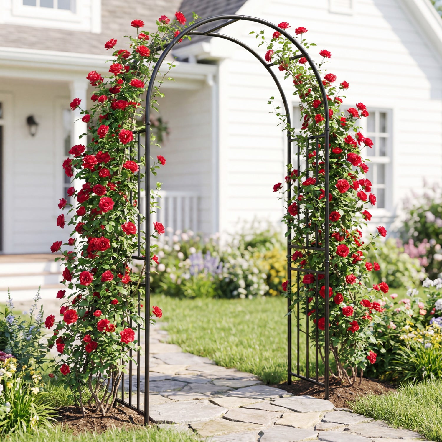 7.2 Feet Climbing Plants Arch, Black Outdoor Decor at Gallery Canada