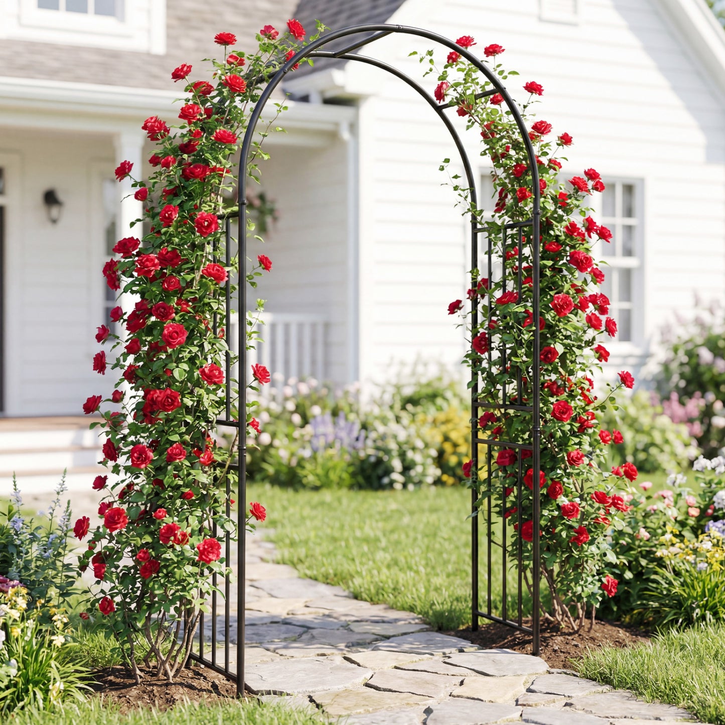 7.2 Feet Climbing Plants Arch, Black Outdoor Decor at Gallery Canada