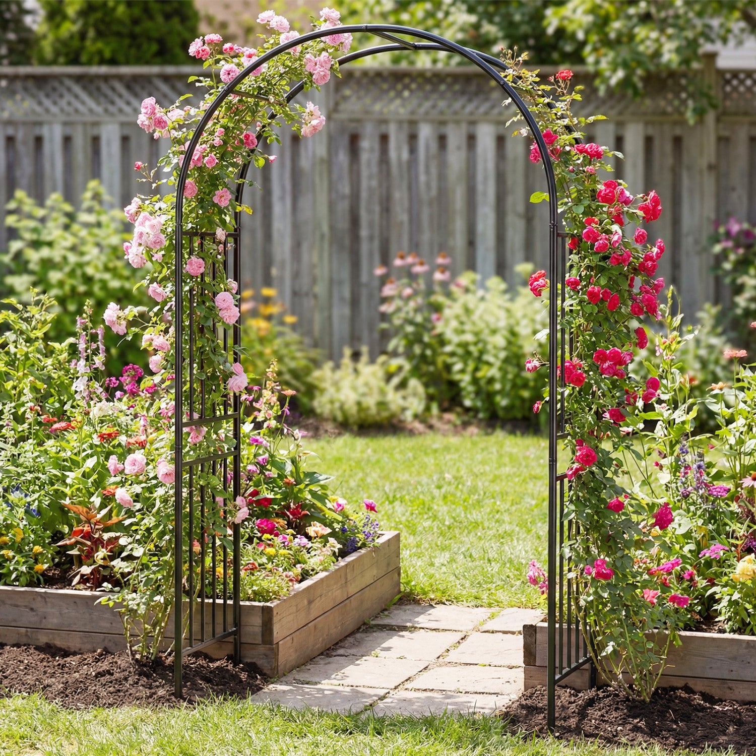 7.2 Feet Climbing Plants Arch, Black Outdoor Decor at Gallery Canada