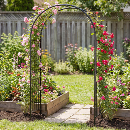 7.2 Feet Climbing Plants Arch, Black Outdoor Decor at Gallery Canada