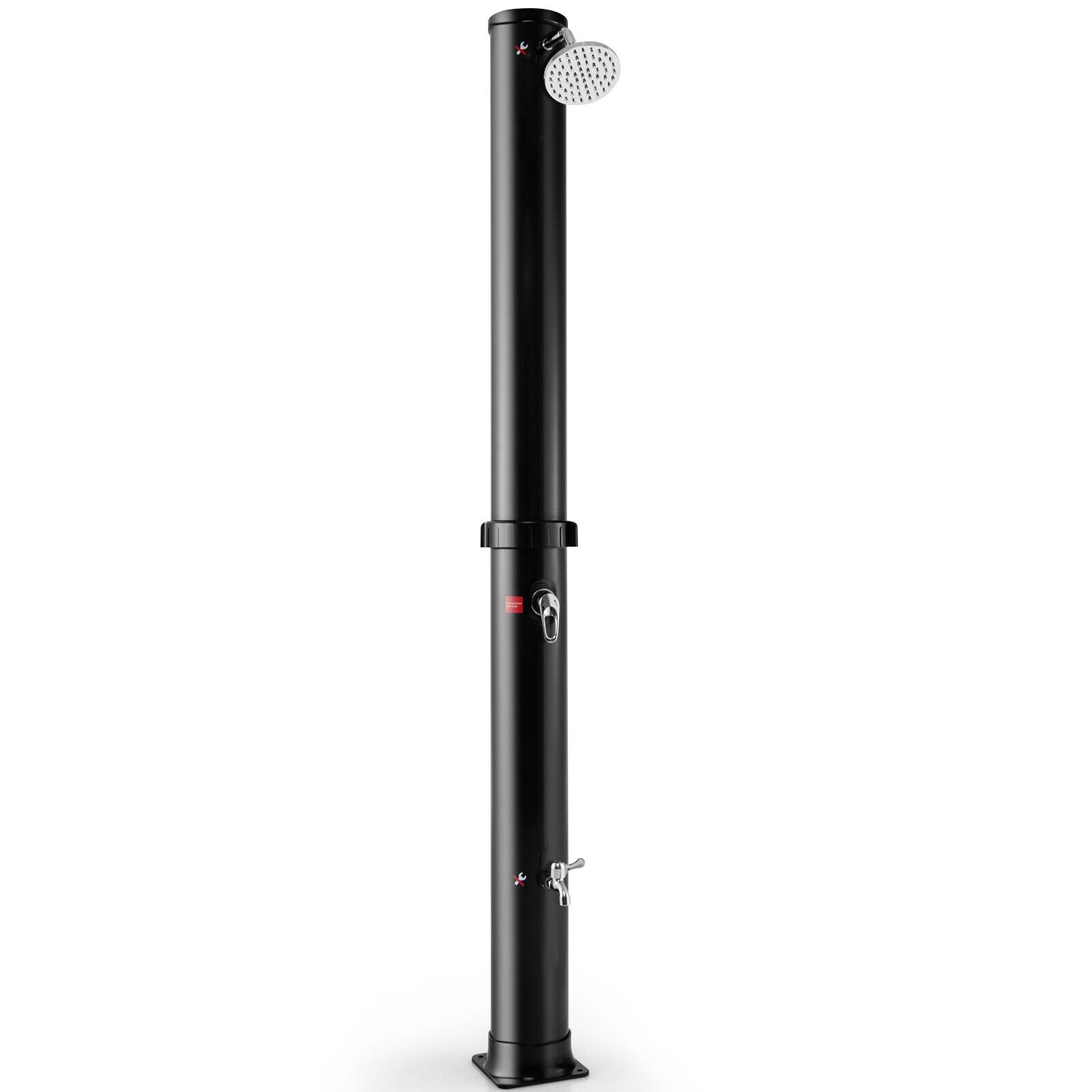 7.2 Ft Solar Outdoor Shower, Free Rotating Head, Black Portable Toilets & Showers Black at Gallery Canada